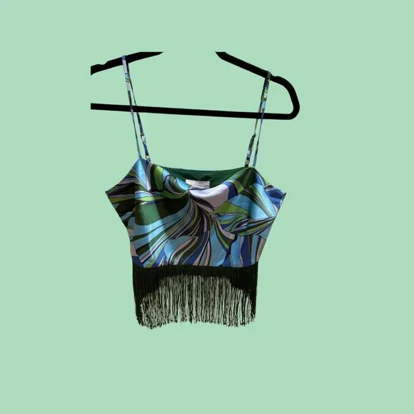 ❌SOLD❌NWT House of Harlow 1960 Top and Skirt Fringe Set Medium - Picture 14 of 16